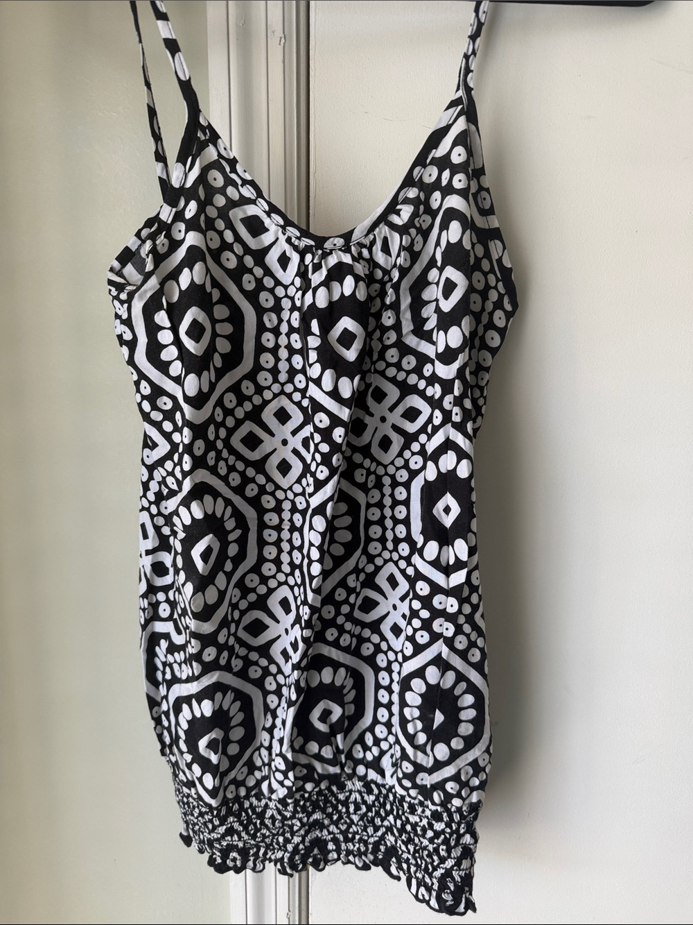 julie's closet Black and White Geometric Spaghetti Strap Camisole